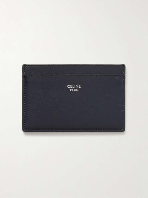 CELINE Logo-Print Textured-Leather Cardholder