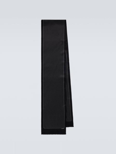 TOM FORD Polka-dot silk twill scarf