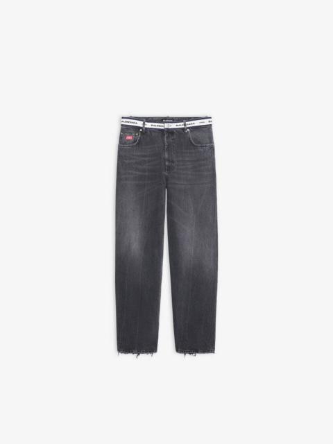 BALENCIAGA Logo Waistband Pants in Black/white