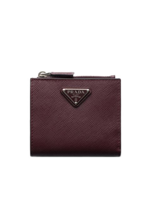 Prada triangle logo saffiano leather wallet
