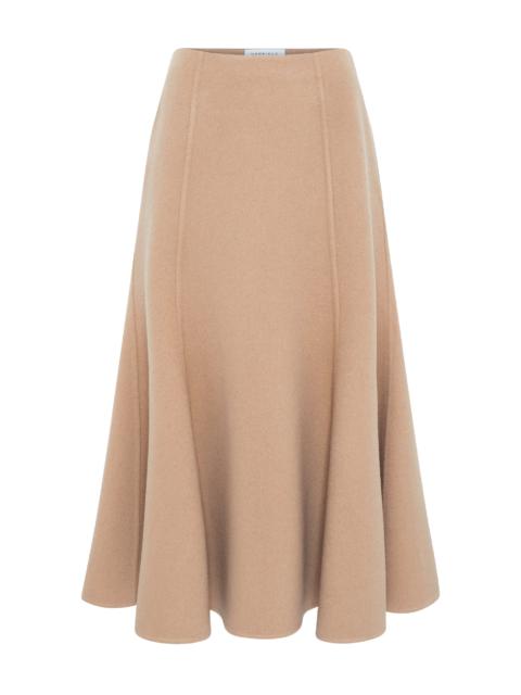 GABRIELA HEARST Patterson Skirt in Camel Double-face Recycled Cashmere