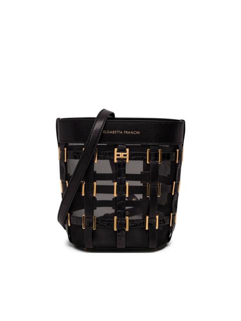 ELISABETTA FRANCHI rings-detail mesh bucket bag