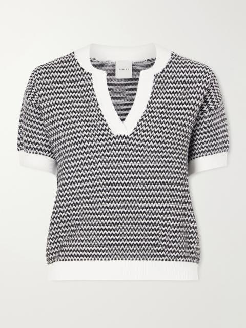 VARLEY Dora Striped Knitted Cotton Top