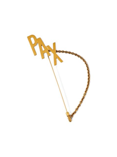 Moschino large gilded pax brooch