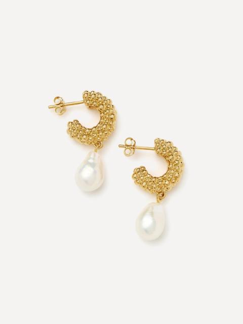 MISSOMA 18ct Gold-Plated Baya Pearl Drop Hoop Earrings