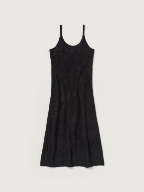 AURALEE GARMENT-DYED BABY ALPACA FUR KNIT DRESS