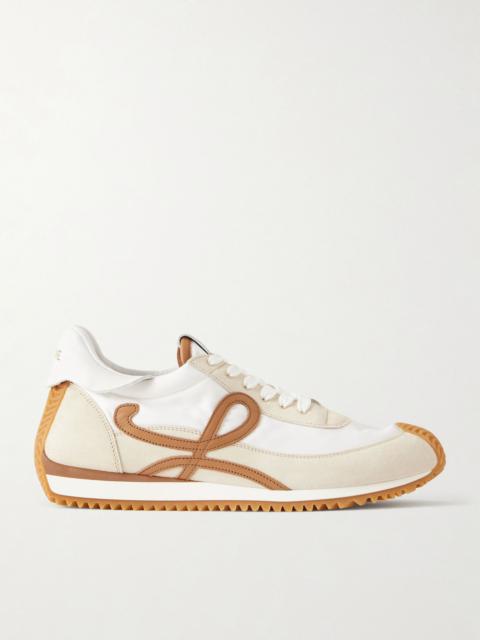 Loewe Flow Runner 2.0 leather-trimmed shell and suede sneakers Beige