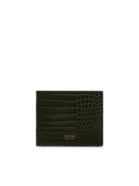 PRINTED CROC BIFOLD WALLET