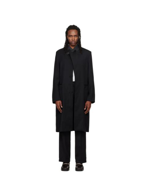 NULLUS Black Pierced Collar Coat