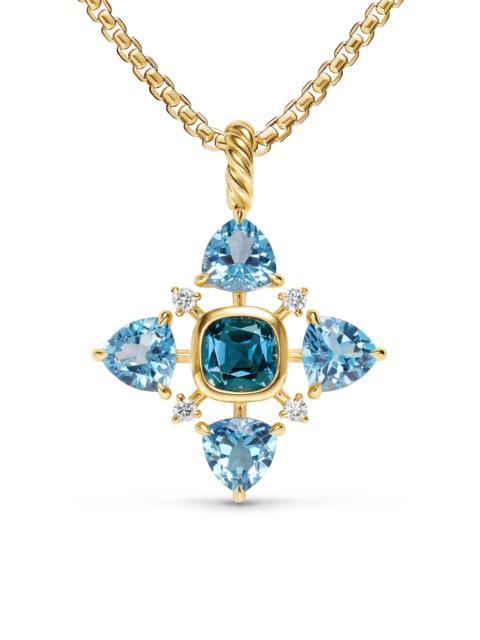 DAVID YURMAN Women's Renaissance Quad Pendant in 18K Yellow Gold - Blue Topaz