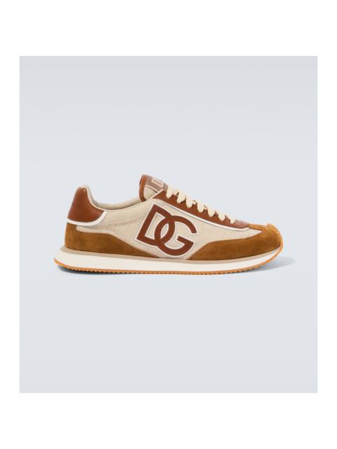 Dolce & Gabbana DG Cushion suede-trimmed sneakers