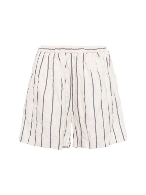 Forme D'Expression crinkled striped shorts