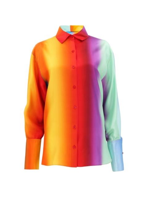 Rainbow Blur cut-out blouse