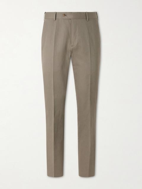Brioni Straight-Leg Linen and Cotton-Blend Trousers