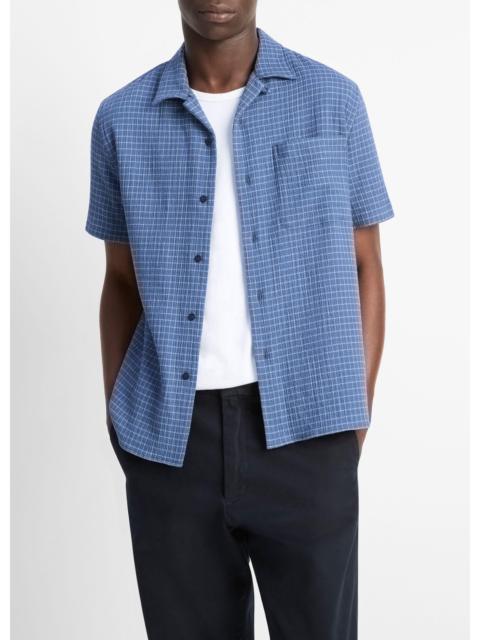 Vince Provence Plaid Double-Face Italian Cotton Button-Front Shirt