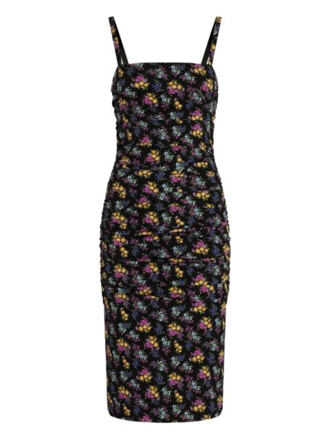 Dolce & Gabbana floral-pattern ruched midi dress