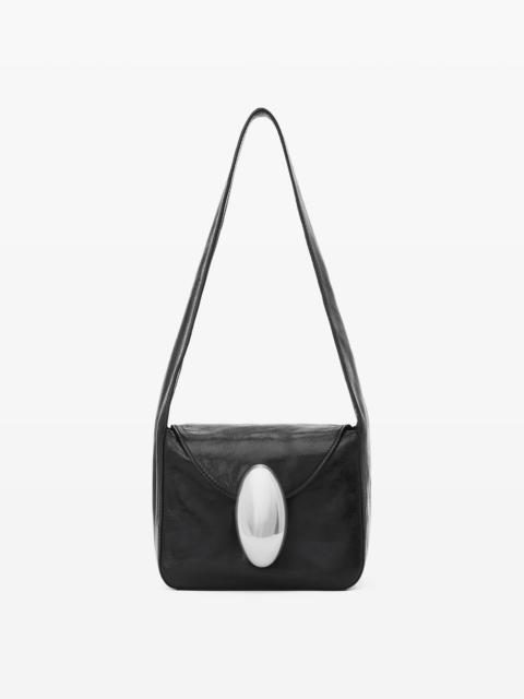 dome small hobo bag in crackle patent leather