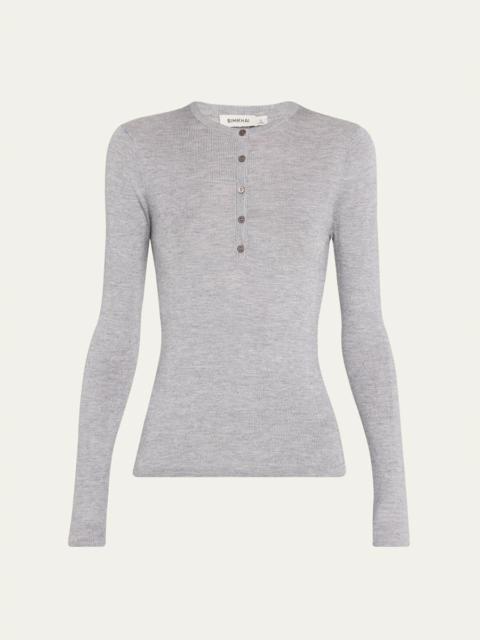 SIMKHAI Giorgia Silk and Cashmere Henley Top