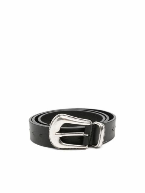 A KIND OF GUISE Seta engraved-buckle leather belt