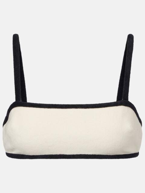 ADRIANA DEGREAS Cotton-blend terry bikini top