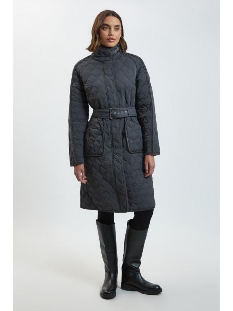 KAREN MILLEN Petite Quilted Tipped Long Coat