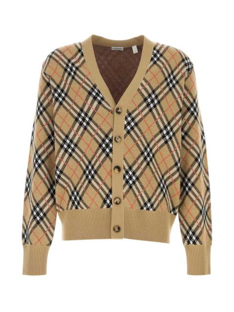 Burberry Men Embroidered Wool Blend Cardigan