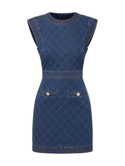 VERONICA BEARD GINNY QUILTED DENIM DRESS