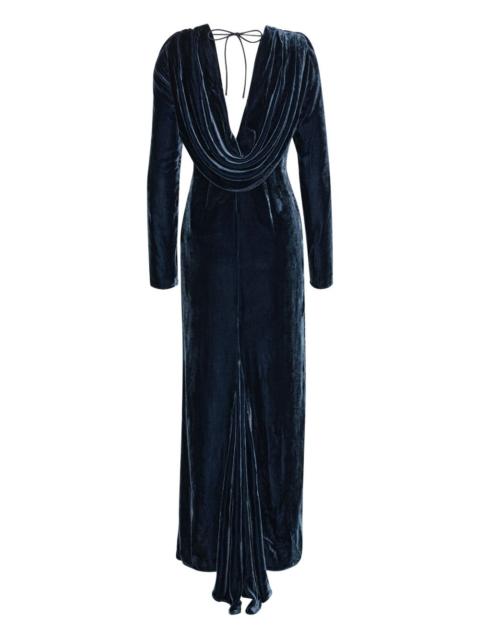 ROTATE scoop-neck velvet maxi dress