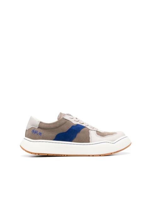 colour-block panel low-top sneakers