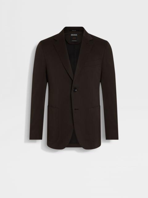 ZEGNA DARK BROWN CENTOVENTIMILA COTTON AND WOOL JACKET