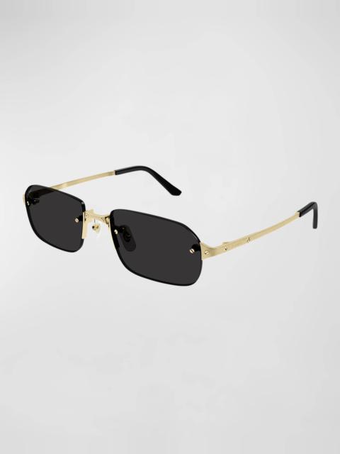 Cartier Men's Metal Rimless Rectangle Sunglasses