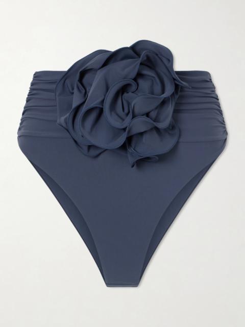 MAGDA BUTRYM Appliquéd Ruched Bikini Briefs