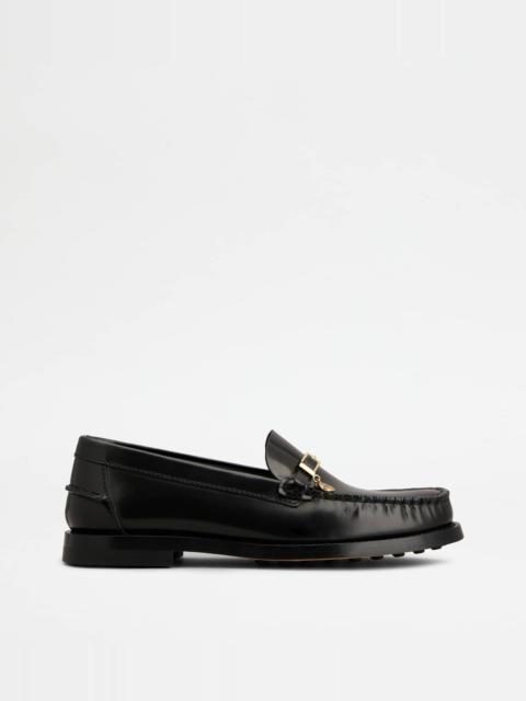 Tod's LOAFERS IN LEATHER - BLACK