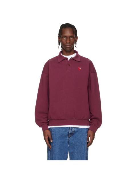Red Distressed Logo Polo