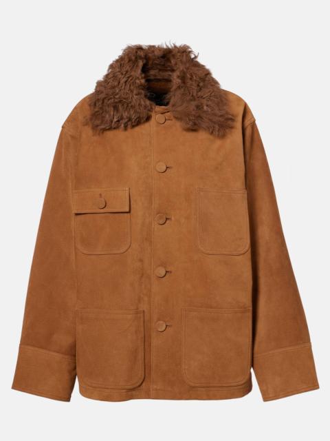 Plan C Oversized leather jacket