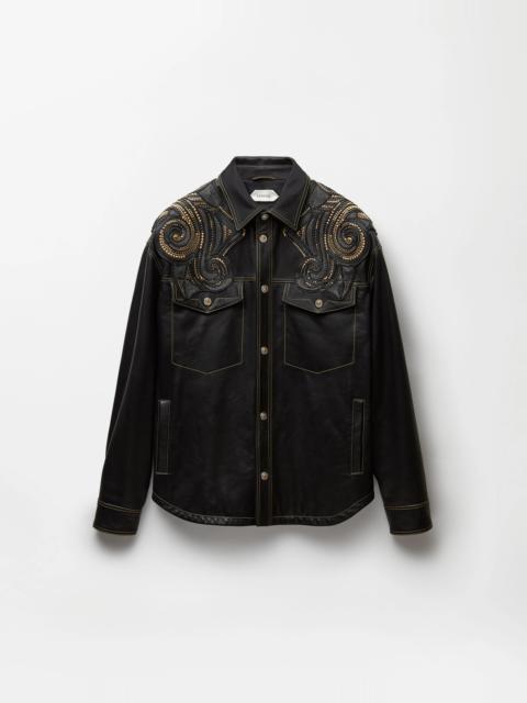 VERSACE Embroidered Nappa Blouson