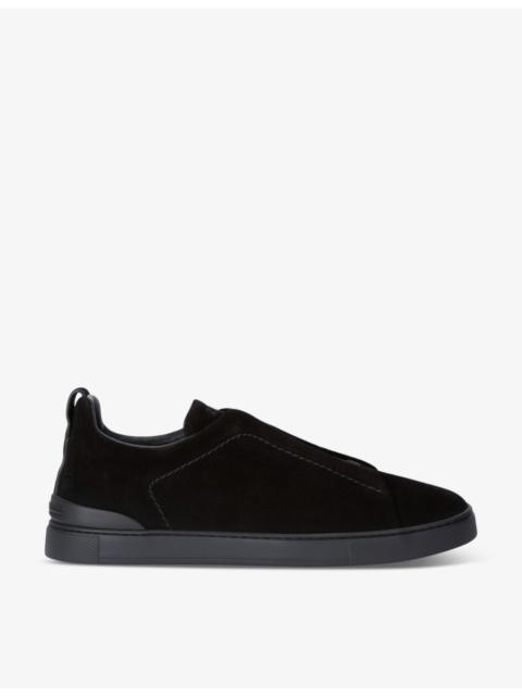 ZEGNA Triple Stitch suede low-top trainers