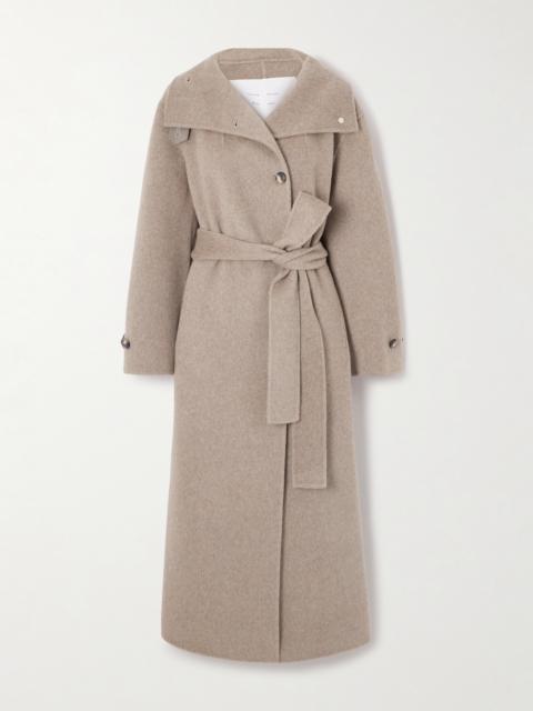 Proenza Schouler Corey Belted Leather-trimmed Wool-blend Coat