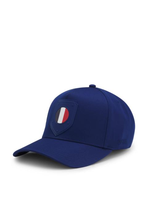 BOSS LOGO CAP IN LUSTROUS TWILL WITH COUNTRY-FLAG BADGE