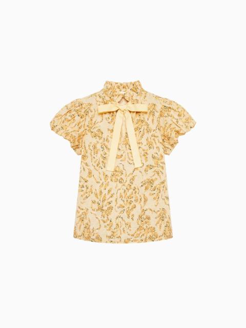 ULLA JOHNSON Estela Short Sleeve Cotton Top