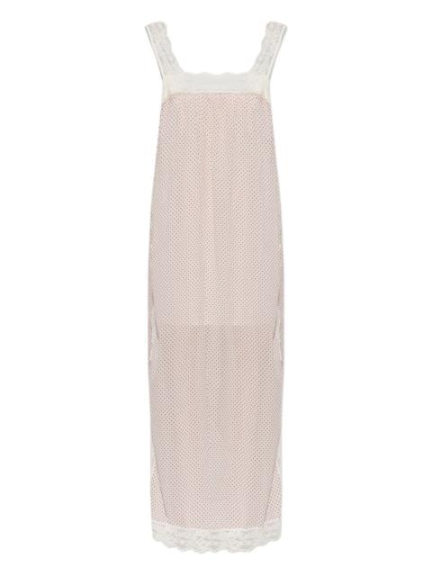 POSSE Marlowe polka-dot lace-trim midi dress