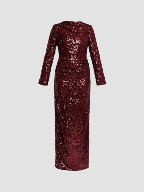 Erdem EMBELLISHED SEQUIN LONG SLEEVE GOWN