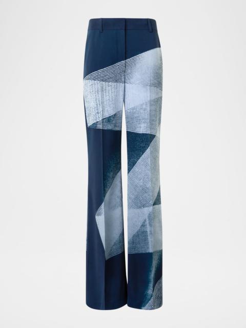 AKRIS Florine Zigzag-Print Wide-Leg Pants