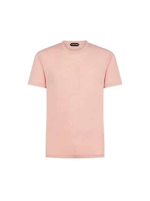 COTTON BLEND MELANGE CREW NECK T-SHIRT