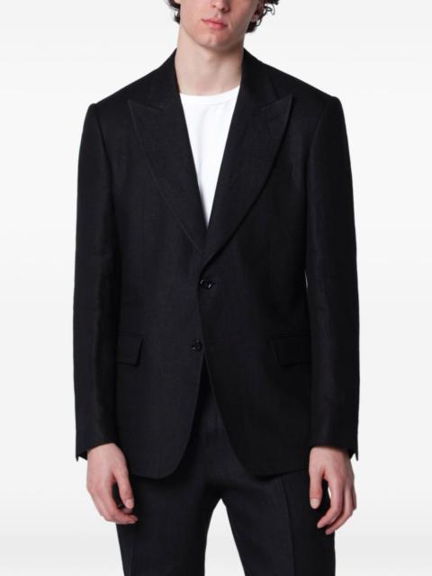 LARDINI single-breasted linen blazer