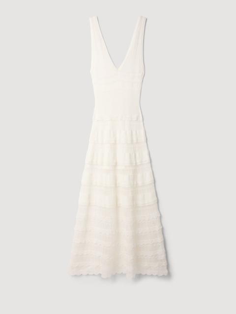 Sandro POINTELLE KNIT MAXI DRESS