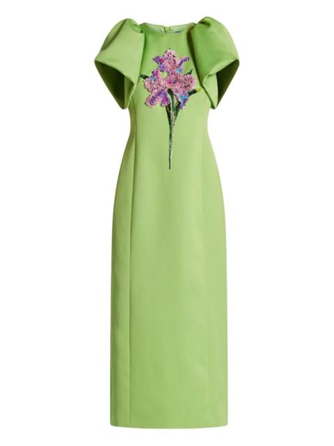 LEO LIN Lucinda puff-sleeve floral-embellished dress