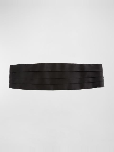 Solid Pleated Satin Cummerbund