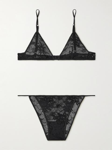 Oséree Stretch-lace Bra And Briefs Set