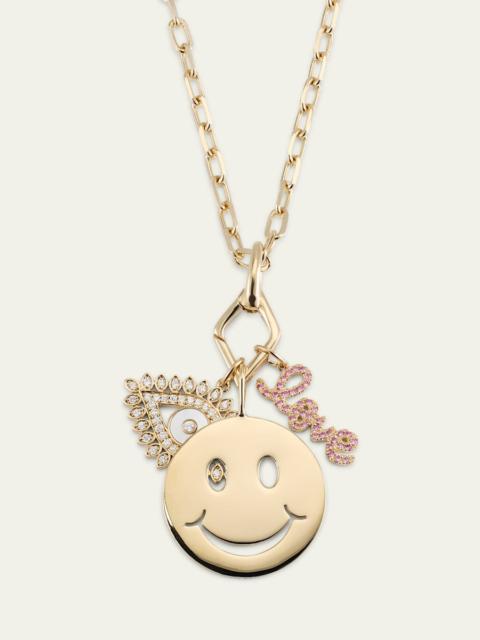 SYDNEY EVAN 14K Love, Protection and Happiness Combo Necklace